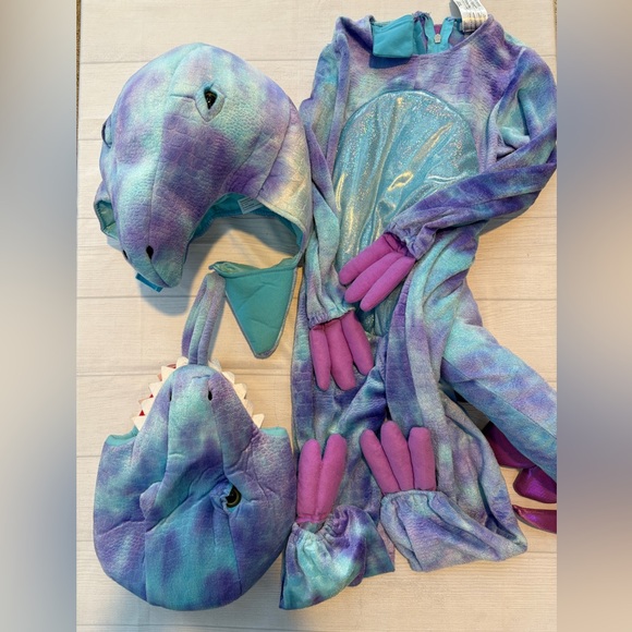 Pottery Barn Kids Blue and Purple Dinosaur Costume for Kids - Picture 2 of 8